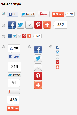 screenshot of social networking icons