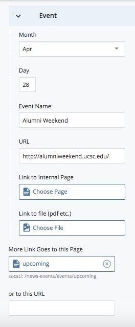 screenshot of form fields for creating a calendar block event