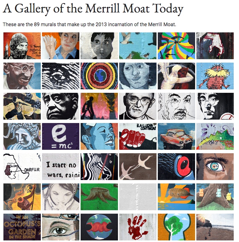 screenshot of the gallery page on the Merrill college website