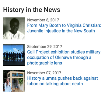 screenshot of news block