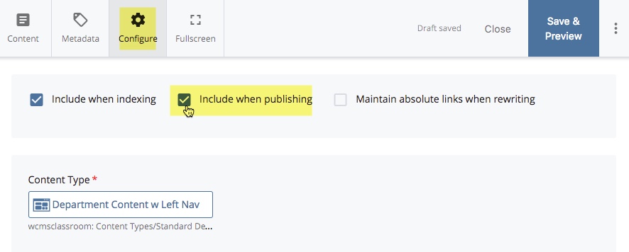 screenshot of how prevent publish by unchecking the 